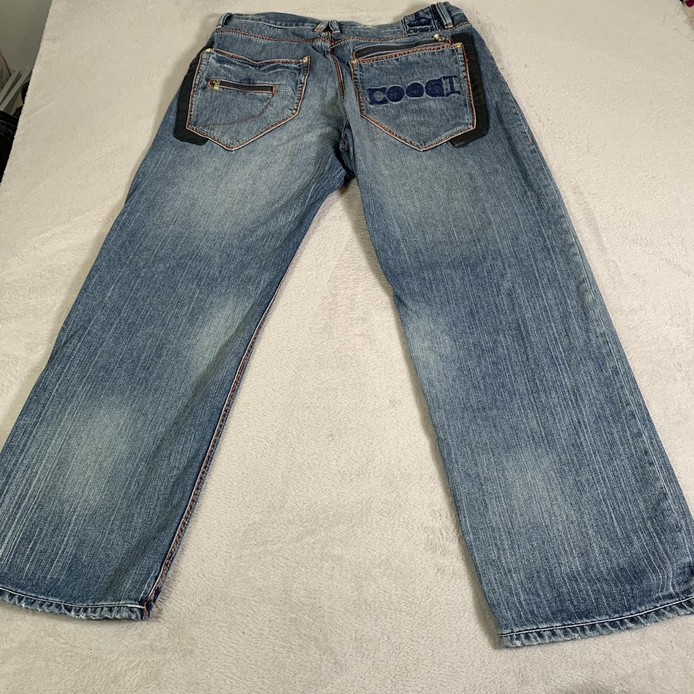 Y2K Coogi Jeans Mens 38x32 (Tag 38x34) Blue Medium‎ Wash Straight Denim Baggy